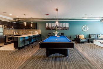 24-Hour lounge with full kitchen & pool table